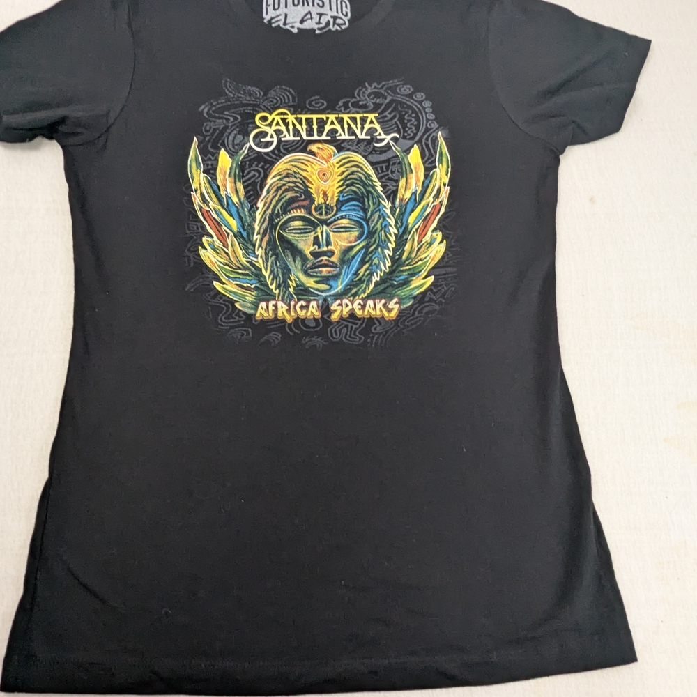 Santana Africa Speaks Black Concert T-Shirt Size Large